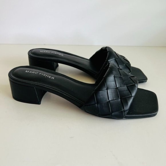 Marc Fisher Shoes - Marc Fisher | Vegan Leather Square Toe Kitten Block Heel Sandal